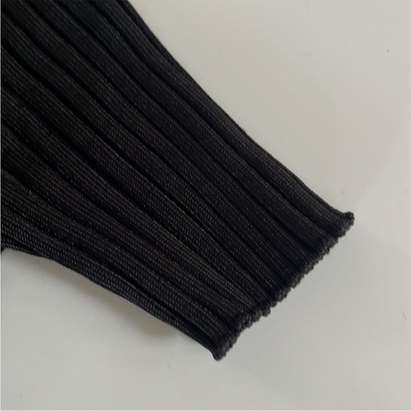 Good American Ribbed Cutout Bodycon Mini Dress In Black - Picture 9 of 9